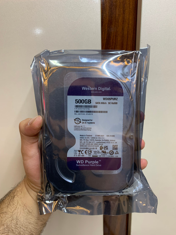 هارد ۵۰۰ گیگ وسترن دیجیتال WD Purple مخصوص دوربین مداربسته با گارانتی شرکتی